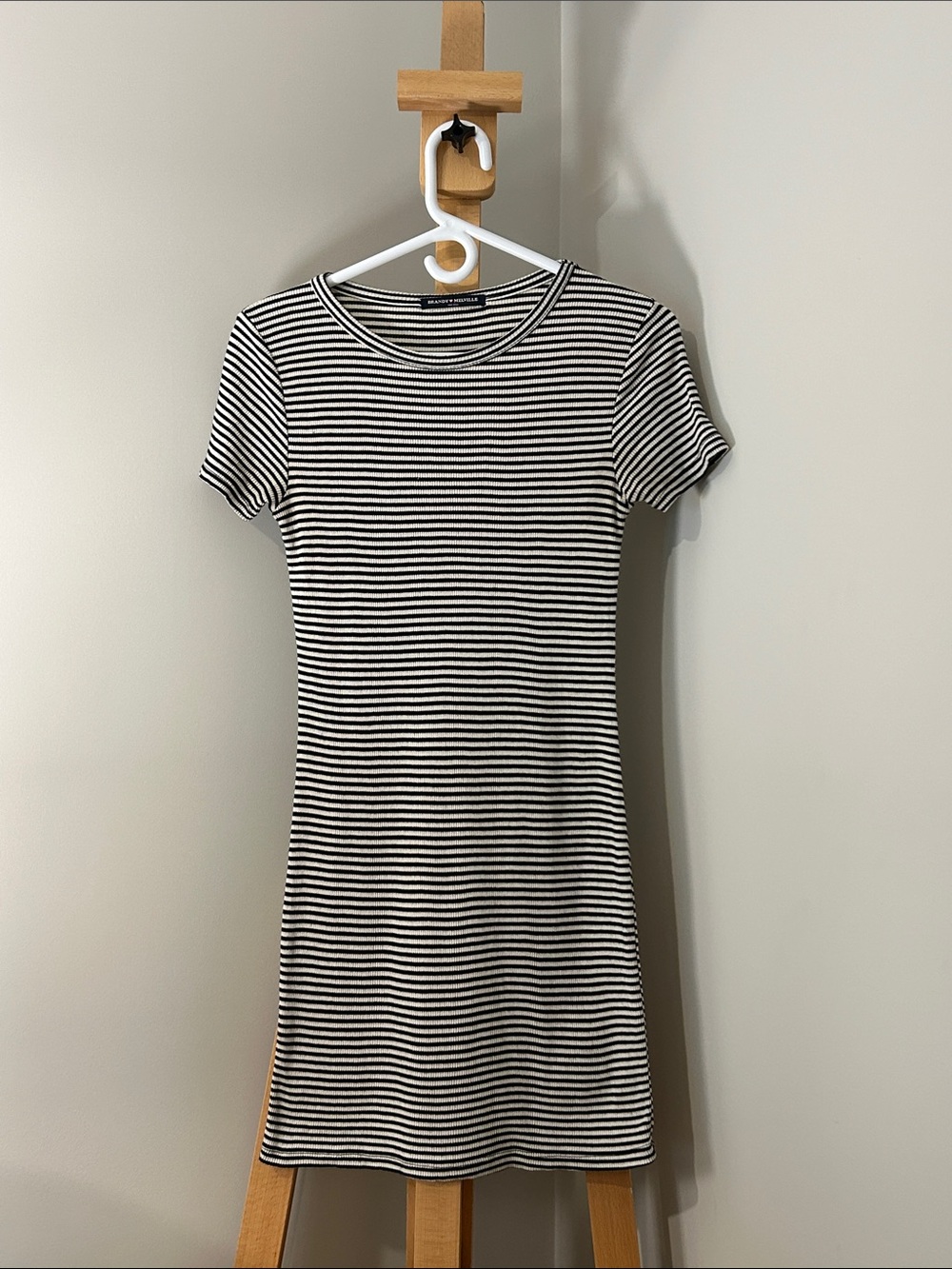 Brandy Melville | Black & White Striped Short-Sleeve Dress | o/s (Small)